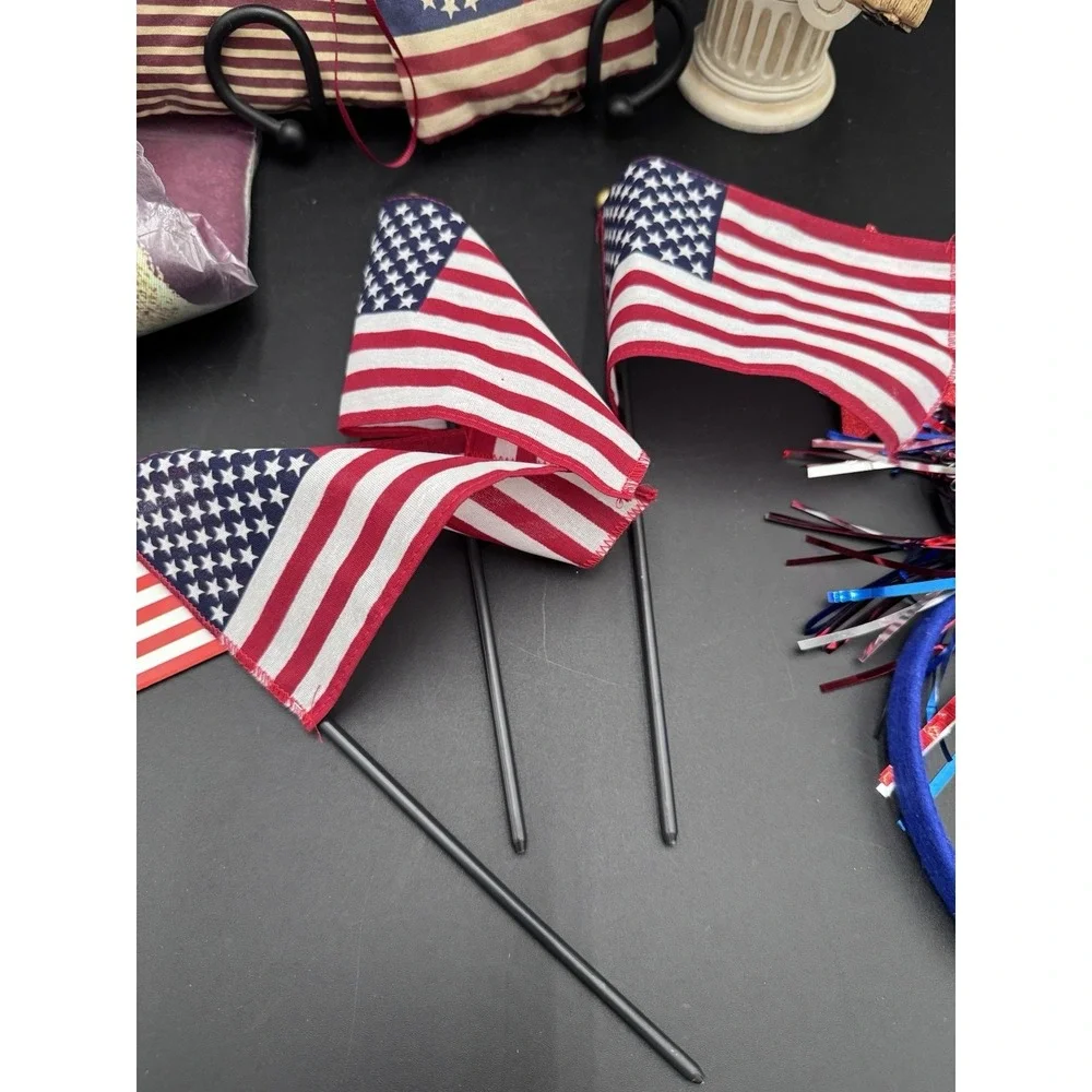 4th Of July Bundle Russ Patriotic Bear Blinking Hat Red White Blue USA Freedom